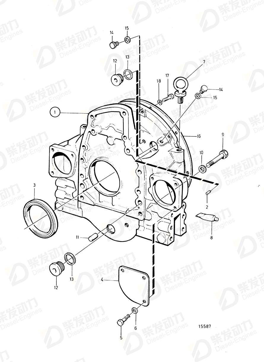 VOLVO Sealing ring 3825164 Drawing